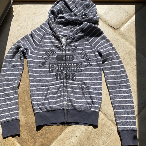 Pink Victoria Secret Zip Up Sweatshirt Hoodie SzSP - Picture 7 of 8